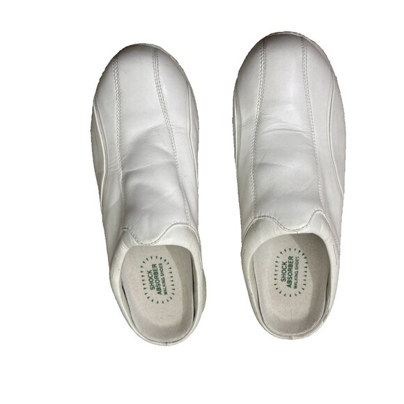 Propet Shock Absorber Women White Leather Mules Slip On Shoes Size 8.5 - Picture 2 of 5